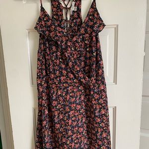 Large American Eagle black floral racer back dress